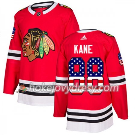 Pánské Hokejový Dres Chicago Blackhawks Patrick Kane 88 2017-2018 USA Flag Fashion Černá Adidas Authentic
